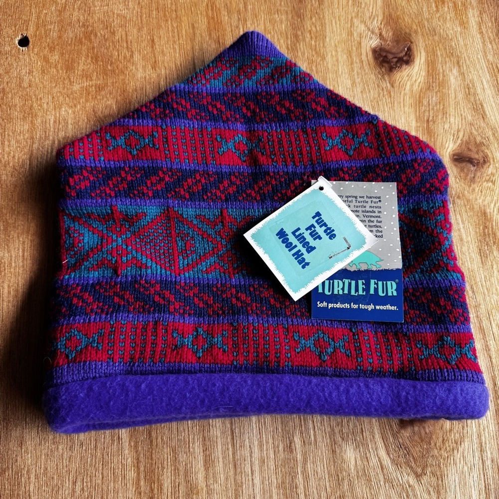 Vintage Turtle Fur x POPPY GALL Wool Beanie Made in USA Winter Ski Hat - Picture 1 of 6
